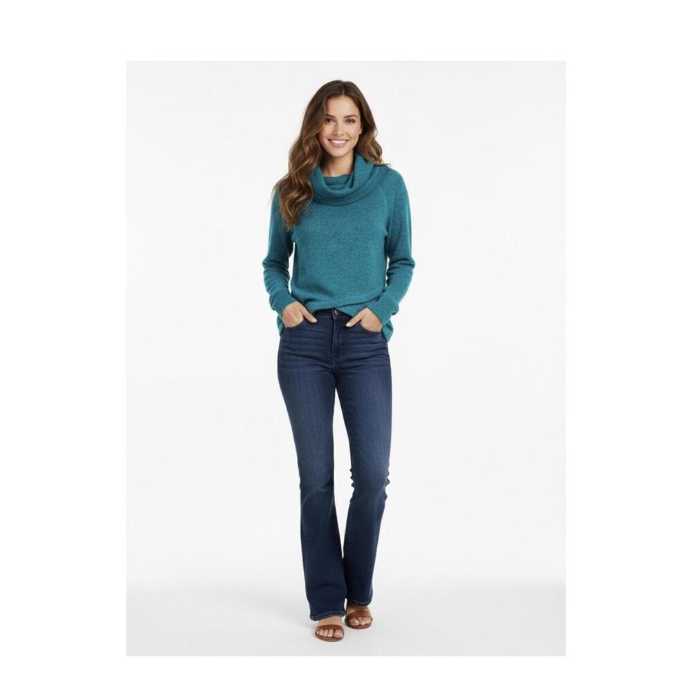 Ideology Teal Pullover Sweater with Cowl Neck, Long Sleeve, Cozy‎ Knit Women's L